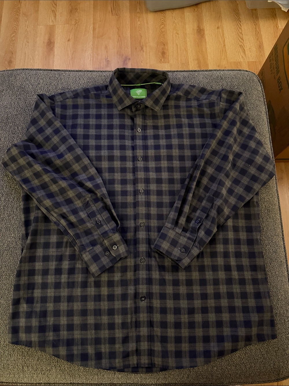 Men's Plaid Button-Down Shirt in Navy and Grey - Forsyth of Canada